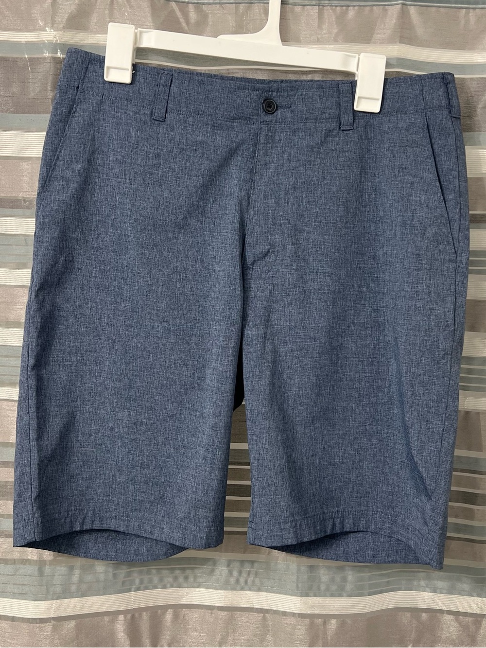 Hogan Men’s Heather Navy Flat-Front Performance Shorts